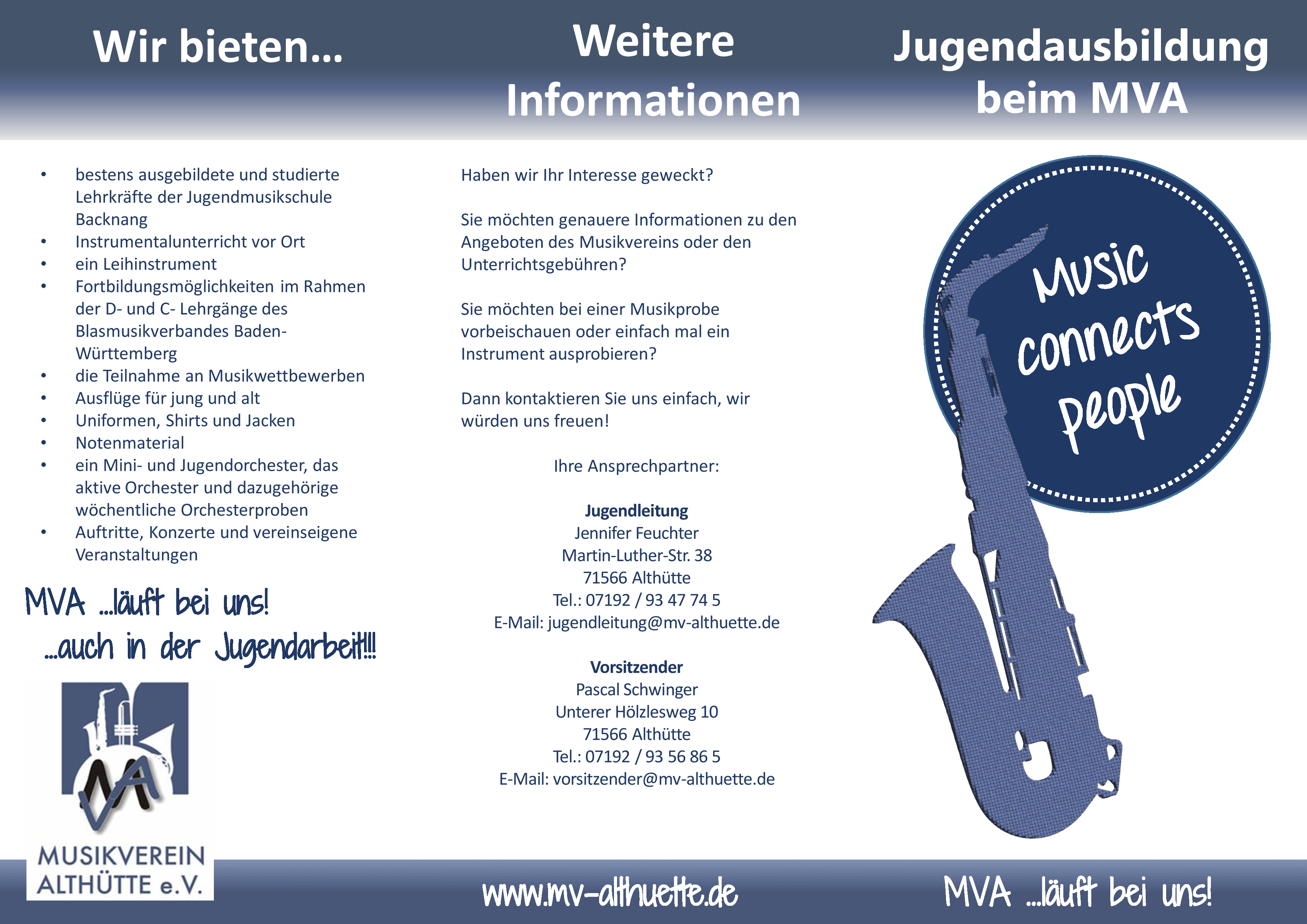 Flyer Musikausbildung MVA 1